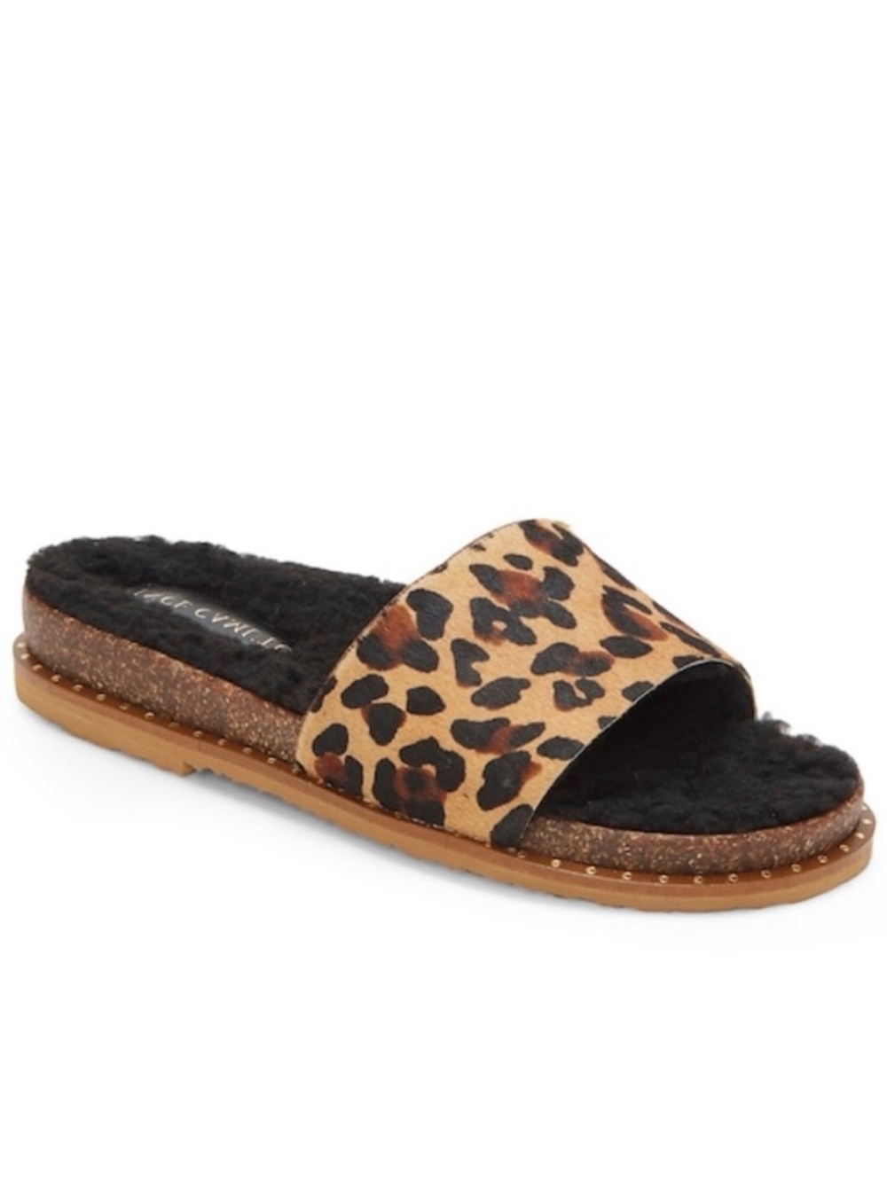 Vince Camuto Kanadial Summer Natural Leopard Print Cork Slide Sandals Size 5.5M